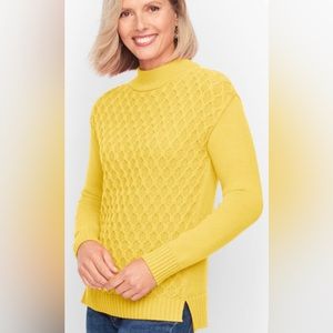Talbots Women Honeycomb Hi-Low Mockneck Sweater. Size Medium